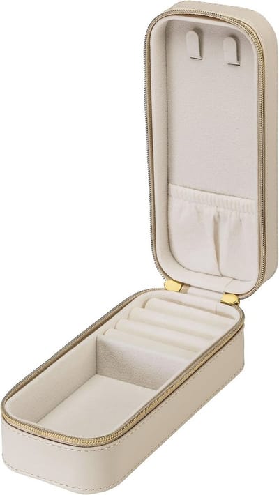 Reisetui voor het opbergen van sieraden - Kunstlederen sieradentas en organizers voor onderweg 16,5 x 6,5 x 5 cm
