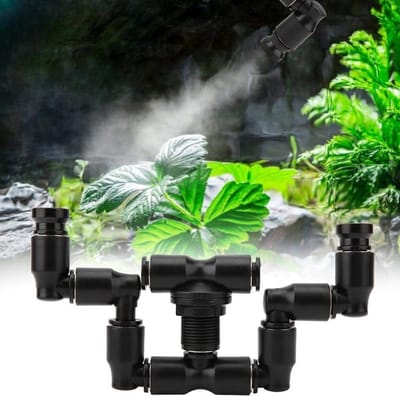Dailygoody - Reptielen Terrarium Nozzle - Fogger Mist Sprinkler - 360° verstelbare dubbele kop - Mini sproeikop - Connect Aquarium System - Geschikt v.