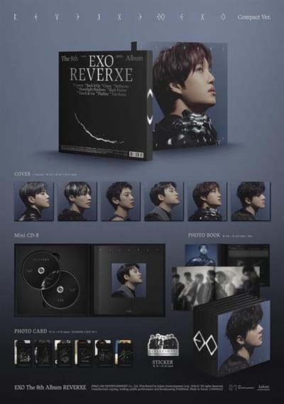 (Compacte versie) EXO [REVERXE] 8e Album + Gratis Geschenk Random ver. 1EA black