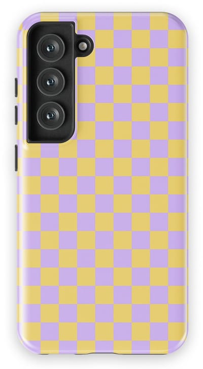 Design Hoesje Samsung Galaxy S23 | Geschikt Voor Mag | Tiny Squares Checkered Print | Backcover Samsung Galaxy S23 Lilac Lemonade