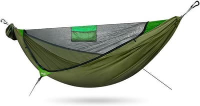 Hangmat met klamboe - Kampeerhangmat - Outdoor ontspanning - Diagonale ligpositie - 310x140 cm - One Color