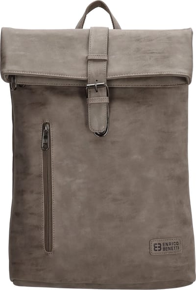 Enrico Benetti Rotterdam 66598 Laptop rugzak / businesstas rolltop rugzak 15" laptopvak- Midden Bruin