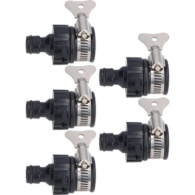 5 Stuks Kraan Aansluitadapter Mengkraan Klem Universeel Tuin Keuken Slang Pijp Fitting 14?24 mm black