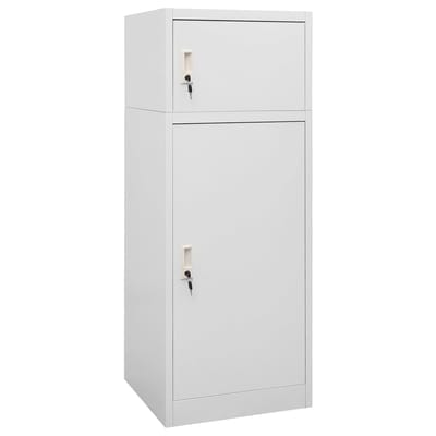 vidaXL - Zadelkast - 53x53x140 - cm - staal - lichtgrijs