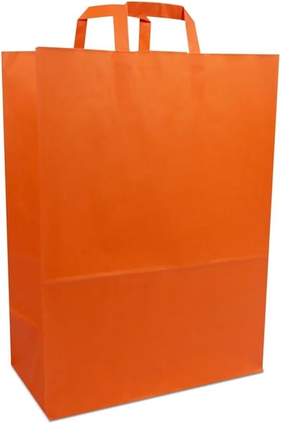 Cadeautasjes met platte handgreep, budget tassen oranje, 32x17x44cm (250 stuks)