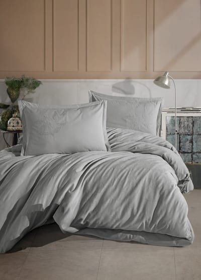 Lavella Ruya Dekbedovertrekset - 4-delig - Katoen - Lichtgrijs - 200x220 cm