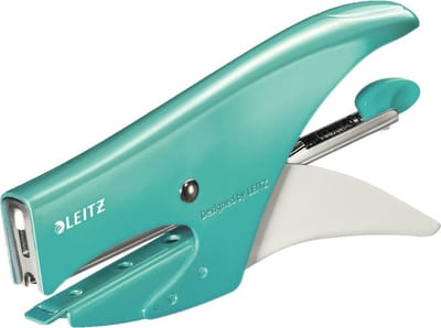 Leitz WOW Niettang Werkt met Leitz Nietjes Nr.10 - Capaciteit Van 15 Vel - Voor Kantoor En Thuiswerken - Ideaal Voor Thuiskantoor - Ijsblauw