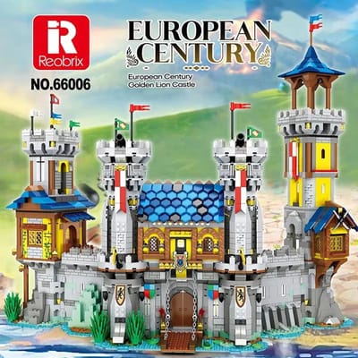 Hoge Kwaliteit Reobrix Hoge Kwaliteit 66006 Hoge Kwaliteit Middeleeuws Hoge Kwaliteit Kasteel Bouwset Stedelijk Gebied Hoge Kwaliteit Modulair Hoge Kwaliteit No original box beige