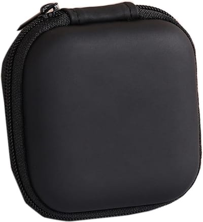 Bescherm Hoes - 1 stuk - Hard Case - Universeel hoesje voor oordopjes - Geschikt voor Bluetooth Headset - In-ear Oortjes - Earpods – Zwart - 8*8*3.6cm - Opbergdoos voor hoofdtelefoon