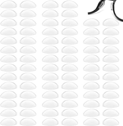 Neuspads voor bril: 20 paar, zelfklevend, antislip, zacht, siliconen, D-vorm, brillen en zonnebrillen