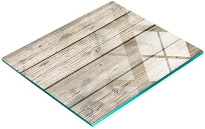 Multifunctionele decoratieve snijplank voor de keuken, gemaakt van gehard glas en hout, 60x52 cm