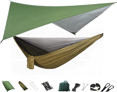 Hangmat Tent - Reishangmat Schommelstoel - Buiten Ontspannen - Versterkt Nylon - 290x140cm - Groen