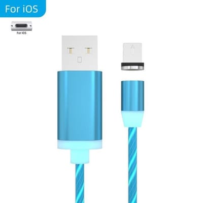 Câble de chargeur magnétique - YWEI - Blue for iPhone-1m - USB Micro et Type C - Charge rapide - 1 m