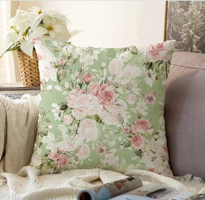 Kussensloop - kussenhoes - Sierkussenhoes - hoes voor vloerkussens - 70x70 - Vloerkussen - Pastel Roze Bloemen - Kussensloop - Aan beide zijdig bedrukt