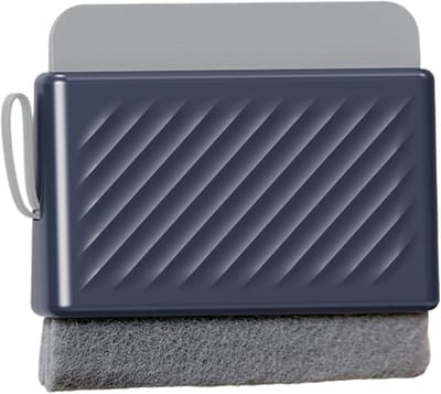 Raamtrekker - Ruitenreiniger - Streeploos Reinigen - Dubbele Borstelharen - 14 x 124 cm - Blauw