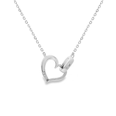 Juwelier Zwartevalk - Zilveren (gerhodineerd) hartjes ketting met zirkonia - 25.271
