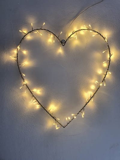 Luca Lighting Hart verlichting 70Led warm wit, met timer L40xB3xH39cm