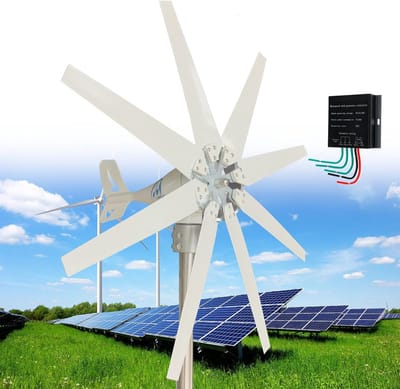 Windturbine Generator Kit 14000W Windgenerator Kits Kleine Wind Generator Hybride Solar Wind Power Systeem voor Gebruik op Zee, Achtertuinen, enz,220V
