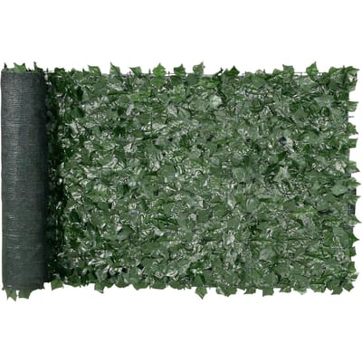 Clôture d'intimité en lierre, Écran mural artificiel vert 990 x 2490 mm, Clôture en lierre verdoyant avec support en tissu maillé et joint renforcé, Haies artificielles en vigne