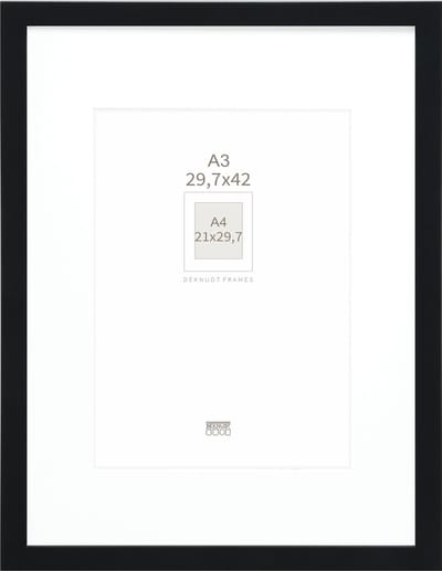 Deknudt Frames fotolijst - zwart - passe-partout - A4 formaat 21x29,7 / A3 formaat 29,7x42