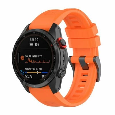 By Qubix - Geschikt voor Garmin bandje - 22mm Quickfit - Siliconen sportbandje - Oranje - Geschikt voor Garmin Instinct 3 / Instinct E - 45mm