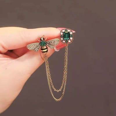 Broche Dames-Goudkleurige Broche Met Hanger- Parel Broche - broches & spelden - Dames Sieraden