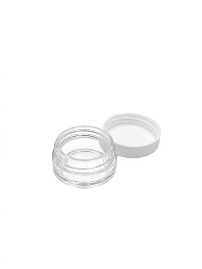 Crèmeverpakking 3 ml – Kunststof Crèmepot met Schroefdeksel Transparant/Wit – Hervulbaar - 10 stuks