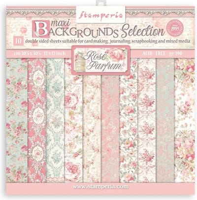 Stamperia - Rose Parfum Maxi Background 12x12 Inch Paper Pack (SBBL126)