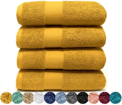Unyqoos ® Set van 4 Luxe Handdoeken van 100% Katoen, Zacht en Absorberend, 50x90 cm