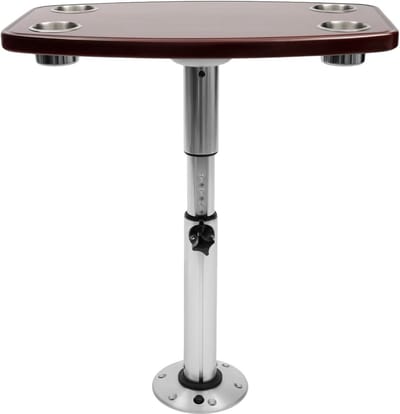 Campertafel - Klaptafel - Reizen en recreatie - In hoogte verstelbaar - 60x38cm - Zilver en donkerbruin