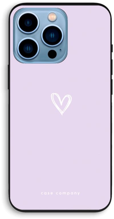 Case Company® - Hoesje geschikt voor iPhone 13 Pro hoesje - Klein hartje paars - Biologisch Afbreekbaar Telefoonhoesje - Bescherming alle Kanten en Schermrand