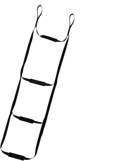 Boottouwladder - Klimhulp - Buiten klimmen - Dubbellaagse banden - 4 stappen - Zwart
