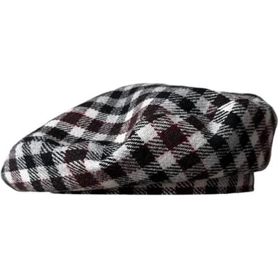 Béret à carreaux écossais pour femme - Chapeau d'artiste en laine Automne Hiver Style Rétro Coréen 54-58CM gray