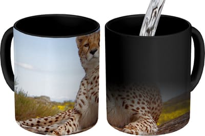 Magische Mok - Foto op Warmte Mokken - Koffiemok - Luipaard - Dieren - Natuur - Magic Mok - Beker - 350 ML - Theemok