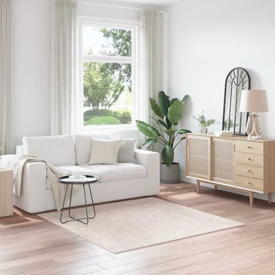 vidaXL - Antislip - Shaggy - Tapijt - Crème - 160 - x - 160 - cm - PP