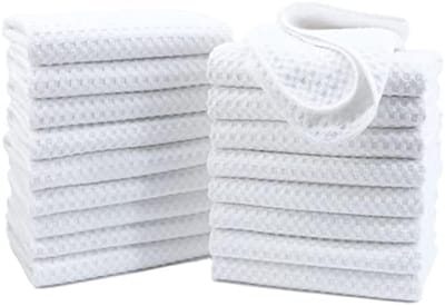 PromoHome Microvezel Keukenhanddoeken Wafelweefsel - Ultra Absorberend - 18 Stuks - 40x70 cm - Wit - Snel Drogend - Pluisvrij - Streepvrij - Professionele Kwaliteit