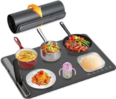 Elektrische Voedselverwarmer - Draagbare Kookplaat - Eten Warm Houden - Opvouwbaar Ultradun - 61 x 40 cm - Grijs
