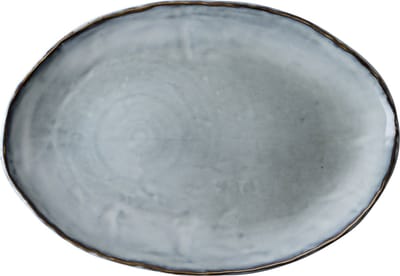 Dutch Rose Organic Ovale schaal - Serveerschaal - 40x28cm - Stoneware Handgemaakt - Blauw