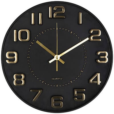Atmosphera Doris Klok - zwart / goud - 30 cm - wandklok modern