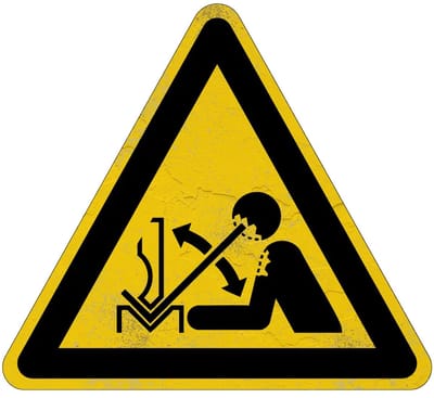 Snel bewegend werkstuk waarschuwingsbord - W032 | Sign Again materiaal | 15 cm