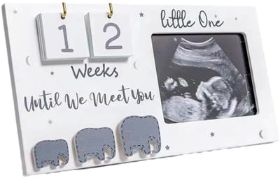 Dailygoods - Fotolijst voor Babysonogram met Countdown Functie (Wit)