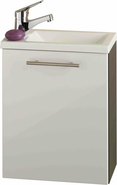 Wastafelkast Isla Antraciet - Wit - Breedte 40 cm - Hoogte 50.5 cm - Diepte 22 cm
