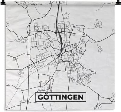 Wandkleed - Wanddoek - Göttingen - Kaart - Stadskaart - Plattegrond - 180x180 cm - Wandtapijt