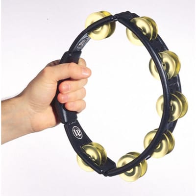 Latin Percussion Cyclops Hand Tambourine LP170, zwart, brass jingles - Tamboerijn