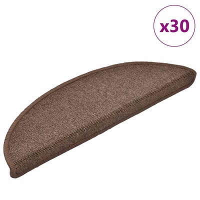 vidaXL - Trapmatten - 30 - st - 56x17x3 - cm - Koffiebruin - Halfrond