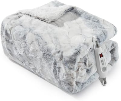 Luxe Verwarmde Deken van Imitatiebont met 6 Warmtestanden en Timer - Wasbaar