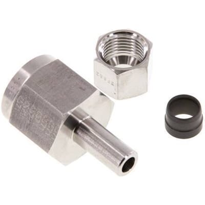 10S & G1/2'' RVS Rechte Draaidoorvoer Binnendraad voor manometers 630bar ISO 8434-1