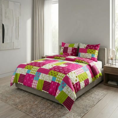 SENZATIONE 100% Katoen Percaline Dekbedovertrek 200x200/220-2x60x70 cm LINDA ROOD