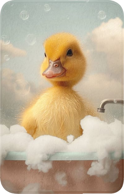 WC mat 50x80 cm - Antislip - Kuiken - Eend - Bad - Schuim - Dieren - Toiletmat - Vloermat - Douchemat - Toilet tapijt - Toiletmatten