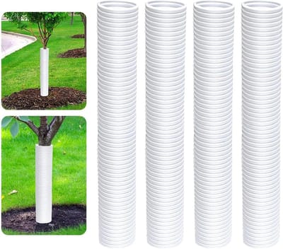 Boomschors bescherming - Boomstam hoezen - Jonge bomen beschermen - Golfstructuur ontwerp - 4 stuks - Zwart